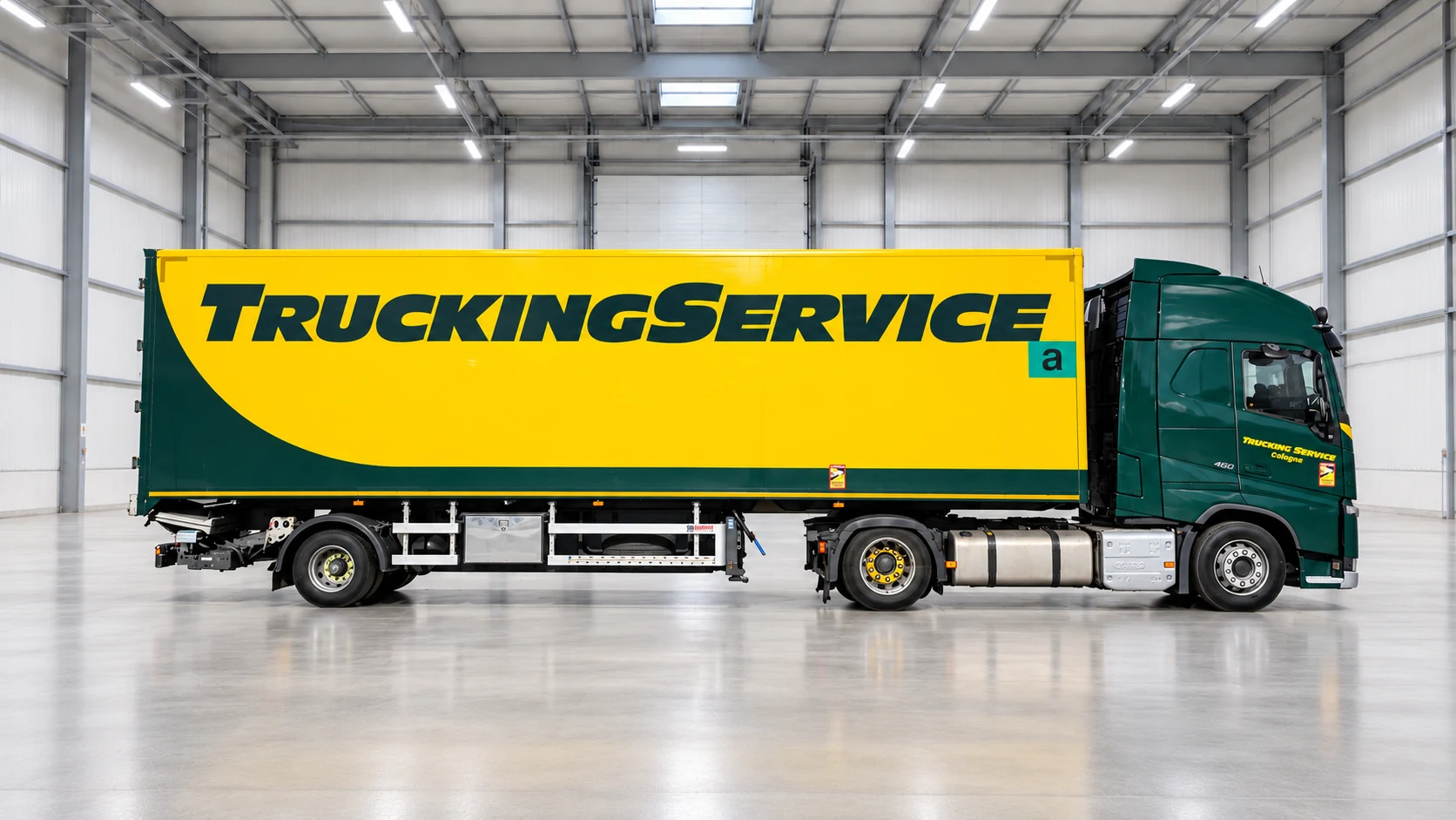 Trucking Service City Trailer mit geschlossenem Aufbau in der Seitenansicht